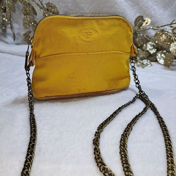 Hermès Bolide Mini Canvas Pouchette with Unbranded Chain Authentic - Picture 4 of 15